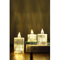 3lü Kristal Desenli Led Mum Seti Pilli Dumansız Alevli Ledli Dekoratif Yapay Mum Beyaz 3lü Kristal Desenli Led Mum Seti Pilli Dumansız Alevli Ledli Dekoratif Yapay Mum Beyaz