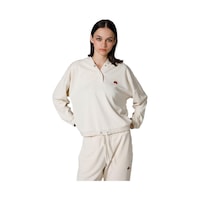 Ellesse Kadın Kapüşonlu Sweatshirt - Ef209-1-10253 Beyaz Ellesse Kadın Kapüşonlu Sweatshirt - Ef209-1-10253 Beyaz