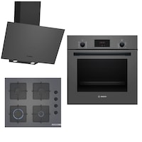 Bosch HBF512BH1T-POP6C9P30O-DWK64PJ70T Ankastre Gri 3 Lü Set 312