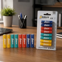Orbus Premium Aa Alkalin Pil 8 Li Paket 1.5v Lr6 Yüksek Performanslı Kalem Pil Orbus Premium Aa Alkalin Pil 8 Li Paket 1.5v Lr6 Yüksek Performanslı Kalem Pil