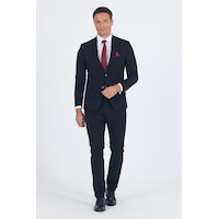 İmza Siyah Mono Yaka Yarım Astar 6 Drop Slim Fit Beli Lastikli Takım Elbise 1001250121 Siyah İmza Siyah Mono Yaka Yarım Astar 6 Drop Slim Fit Beli Lastikli Takım Elbise 1001250121 Siyah
