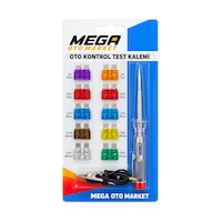 Mega Oto Market Araç Kontrol Kalemi Ve 10'lu Standart Bıçak Sigorta - Araç Elektrik Test Ve Sigorta Seti Mega Oto Market Araç Kontrol Kalemi Ve 10'lu Standart Bıçak Sigorta - Araç Elektrik Test Ve Sigorta Seti