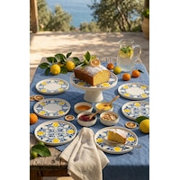 Limon 11 Parça 6 Kişilik Stackable Ayaklı Sunum Standlı Limon Seramik Tabak Seti & Kahvaltı Takımı Beyaz Limon 11 Parça 6 Kişilik Stackable Ayaklı Sunum Standlı Limon Seramik Tabak Seti & Kahvaltı Takımı Beyaz