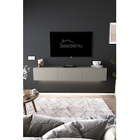 Df17103 3 Dolaplı Duvara Monte Tv Ünitesi 180 Cm Modern Askılı Dekoratif, Şık Stilde Tv Sehpası Gri Df17103 3 Dolaplı Duvara Monte Tv Ünitesi 180 Cm Modern Askılı Dekoratif, Şık Stilde Tv Sehpası Gri
