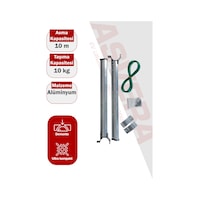 Asvera 51mm Yuvarlak Küpeşte Balkon Çamaşırlık - Dikkat: Sadece Yuvarlak Korkuluklar İçindir Gri Asvera 51mm Yuvarlak Küpeşte Balkon Çamaşırlık - Dikkat: Sadece Yuvarlak Korkuluklar İçindir Gri