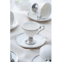 Acar Hxf-06551 Thelma Silver Beyaz 6lı Kahve Fincan Takımı Gümüş Acar Hxf-06551 Thelma Silver Beyaz 6lı Kahve Fincan Takımı Gümüş
