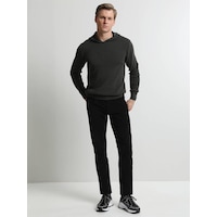 Kip Erkek Slim Fit Korduroy Pantolon - Minimalist Günlük Stil Siyah Kip Erkek Slim Fit Korduroy Pantolon - Minimalist Günlük Stil Siyah