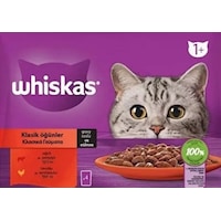 Whiskas Klasik Öğünler Sos İçinde Sığırlı ve Tavuklu Yetişkin Kedi Maması 13'lü 4 x 85 G Whiskas Klasik Öğünler Sos İçinde Sığırlı ve Tavuklu Yetişkin Kedi Maması 13'lü 4 x 85 G