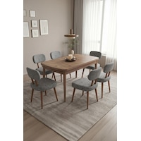 Hopii 80x132 Açılır Kelebek Masa 6 Sandalye Mutfak Masası Takımı, Yemek Masası Takımı Gri Hopii 80x132 Açılır Kelebek Masa 6 Sandalye Mutfak Masası Takımı, Yemek Masası Takımı Gri