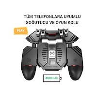 Polham 4000mah Şarjlı Telefon Soğutucu Ve Oyun Kolu, 6 Parmak Mobil Oyun Konsolu, Tüm Telefonlara Uyumlu Polham 4000mah Şarjlı Telefon Soğutucu Ve Oyun Kolu, 6 Parmak Mobil Oyun Konsolu, Tüm Telefonlara Uyumlu
