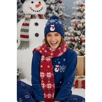 Siyah İnci Temalı Nakışlı Polar Kışlık Örme Pijama Takım 25222078 Lacivert Siyah İnci Temalı Nakışlı Polar Kışlık Örme Pijama Takım 25222078 Lacivert