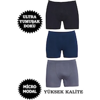 Abani Classic Berrak 4434 Erkek Micro Modal Mikro Boxer Yüksek Kalite 3'lü Paket Çok Renkli