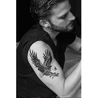 Büyük Boy Kartal Geçici Dövme Siyah Büyük Boy Kartal Geçici Dövme Siyah
