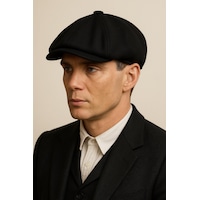Hamze Peaky Blinders Tarz İngiliz Model Kaşe Kumaş Kasket Şapka Siyah Hamze Peaky Blinders Tarz İngiliz Model Kaşe Kumaş Kasket Şapka Siyah