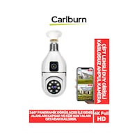 360 Panoramik Görüş 4k Full Hd Çift Lensli E27 Duy Girişli 8 Mp Kablosuz Ampul Kamera 360 Panoramik Görüş 4k Full Hd Çift Lensli E27 Duy Girişli 8 Mp Kablosuz Ampul Kamera