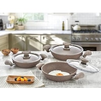Oms 3004.02 Kahve Sahan Set 18-20-22CM Oms 3004.02 Kahve Sahan Set 18-20-22CM