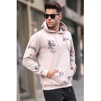 Madmext Bej Baskılı Kapüşonlu Sweatshirt 5895 Bej Madmext Bej Baskılı Kapüşonlu Sweatshirt 5895 Bej