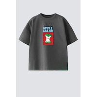 Monila Erkek Çocuk Pamuklu Bisiklet Yaka Elma Baskılı T-shirt Antrasit Monila Erkek Çocuk Pamuklu Bisiklet Yaka Elma Baskılı T-shirt Antrasit