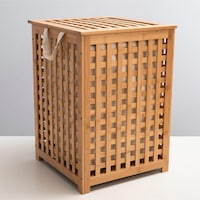 Chakra Bambu Çamaşır Sepeti 62 x 45 CM Natural Ahşap