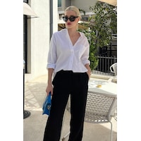 Madmext Beyaz Oversize Basic Cepli Poplin Gömlek Mg1530 Beyaz Madmext Beyaz Oversize Basic Cepli Poplin Gömlek Mg1530 Beyaz