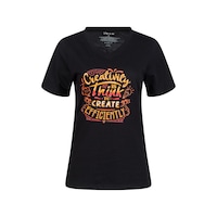2as Alone Baskılı V Yaka Kadın T-shirt 411 Siyah 2as Alone Baskılı V Yaka Kadın T-shirt 411 Siyah