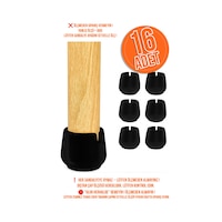 16 Adet Siyah 21 Mm Pvc Sandalye Profil Ayak Pabucu Sessiz Yumuşak Sandalye Zemin Koruyucu Diğer 16 Adet Siyah 21 Mm Pvc Sandalye Profil Ayak Pabucu Sessiz Yumuşak Sandalye Zemin Koruyucu Diğer