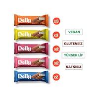 Delly Çikolata Kaplı Vegan Meyveli Bar Karışık Kutu 12 x 35 G Delly Çikolata Kaplı Vegan Meyveli Bar Karışık Kutu 12 x 35 G