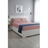 %100 Pamuk Ranforce Premium King Size Lastikli Çarşaf Seti - Pudr Pudra %100 Pamuk Ranforce Premium King Size Lastikli Çarşaf Seti - Pudr Pudra