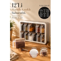 Porsima Simple 1167 Random 12'li Standlı Kendinden Yapışkanlı Kaşıklı Kapaklı Baharatlık Saklama Kabı Seti - Cappuccino Beyaz Cappuccino - Beyaz Porsima Simple 1167 Random 12'li Standlı Kendinden Yapışkanlı Kaşıklı Kapaklı Baharatlık Saklama Kabı Seti - Cappuccino Beyaz Cappuccino - Beyaz