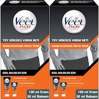 Veet Men Özel Bölgeler İçin Tüy Dökücü Krem 2 x 100 ML + Balsam 2 x 50 ML Veet Men Özel Bölgeler İçin Tüy Dökücü Krem 2 x 100 ML + Balsam 2 x 50 ML