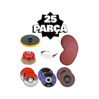Avuç Taşlama Spiral Makinesi 115 Mm Cırt Zımpara Flap Inox Metal Kesme Kesici Disk Seti 25 Parça Avuç Taşlama Spiral Makinesi 115 Mm Cırt Zımpara Flap Inox Metal Kesme Kesici Disk Seti 25 Parça