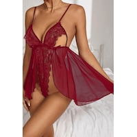 Bella Notte Bordo Dantel Özel Tasarım Bodysuit Gecelik Bella Notte Bordo Dantel Özel Tasarım Bodysuit Gecelik