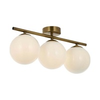Gold Üçlü Modern Beyaz Camlı Plafonyer Avize Gold Üçlü Modern Beyaz Camlı Plafonyer Avize