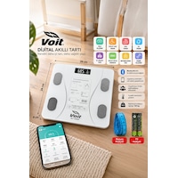 Voit Blt5000 Bluetooth Baskül - Dijital Akıllı Tartı - Yağ Ölçer Tartı - Pil Ve Mezura Hediyeli Tartı - Beyaz Voit Blt5000 Bluetooth Baskül - Dijital Akıllı Tartı - Yağ Ölçer Tartı - Pil Ve Mezura Hediyeli Tartı - Beyaz