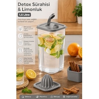 Porsima 06-1109 Detoks Sürahi & Limonluk Şeffaf 1,5 L - Gri