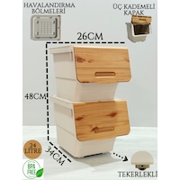 2'li Bambu Desenli Patateslik Soğanlık & Çok Amaçlı Sepet 24lt Bej 2'li Bambu Desenli Patateslik Soğanlık & Çok Amaçlı Sepet 24lt Bej