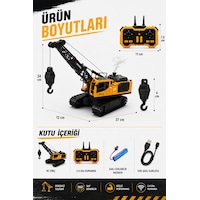 Işıklı Sesli Buharlı Metal Alaşım Uzaktan Kumandalı Rc Vinç Full Fonksiyon Paletli Vinç Sarı Işıklı Sesli Buharlı Metal Alaşım Uzaktan Kumandalı Rc Vinç Full Fonksiyon Paletli Vinç Sarı
