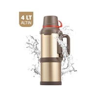 6272 Travel Pot Çelik Termos 4 Litre - Altın Altın 6272 Travel Pot Çelik Termos 4 Litre - Altın Altın