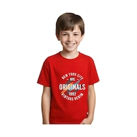 Fyk Kids Unisex Çocuk Düz Kısa Kollu T-shirt Kırmızı Fyk Kids Unisex Çocuk Düz Kısa Kollu T-shirt Kırmızı