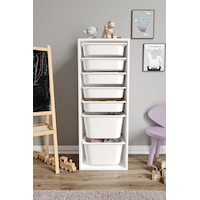 %100 Mdf - Xl Mono 7 Sepetli Oyuncak Dolabı Beyaz %100 Mdf - Xl Mono 7 Sepetli Oyuncak Dolabı Beyaz