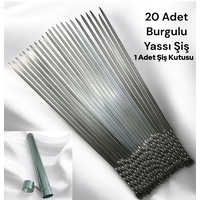20 Adet Yassı Mangal Şişi,patlıcan Domates Sebze Tavuk Kanat Şişi, 50 Cm Yassı Şiş,1 Şiş Kutusu 20 Adet Yassı Mangal Şişi,patlıcan Domates Sebze Tavuk Kanat Şişi, 50 Cm Yassı Şiş,1 Şiş Kutusu