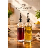 Porsima 3890-1 Gümüş Sızdırmaz Kapaklı Cam 2 Li Yağlık Sirkelik Yağdanlık Seti 500+500 Ml Şeffaf- Gümüş Porsima 3890-1 Gümüş Sızdırmaz Kapaklı Cam 2 Li Yağlık Sirkelik Yağdanlık Seti 500+500 Ml Şeffaf- Gümüş