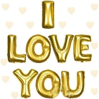 I Love You Folyo Balon Altın Renk 35 CM I Love You Folyo Balon Altın Renk 35 CM