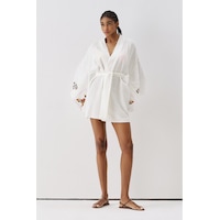 Sagaza Studio Ss6185 Desenli Kimono Sarı