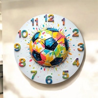 AA Shop Futbol Top Renkli Baskı Desenli Sayılı Hediyelik Ahşap Sessiz Tablo Duvar Saati 93 Renkli AA Shop Futbol Top Renkli Baskı Desenli Sayılı Hediyelik Ahşap Sessiz Tablo Duvar Saati 93 Renkli