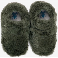 Furry Furry Haki Kürk Barefoot Patik-haki Kürk Haki