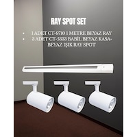 Cata Babil Ray Spot Set 3 Adet Ct-5333 Beyaz Kasa Beyaz Işık Spot + 1 Adet Ct-9710 Ray Beyaz Cata Babil Ray Spot Set 3 Adet Ct-5333 Beyaz Kasa Beyaz Işık Spot + 1 Adet Ct-9710 Ray Beyaz