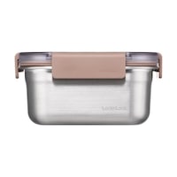 Locknlock Paslanmaz Çelik Fırın & Saklama Kabı Kare Kilitli 700 ML - Kahverengi