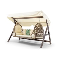 Swing Saltanat Ahşap Rattan Salıncak Dış Mekan Bahçe Balkon Ve Teras Salıncağı Krem Ceviz Swing Saltanat Ahşap Rattan Salıncak Dış Mekan Bahçe Balkon Ve Teras Salıncağı Krem Ceviz