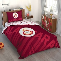 Taç Lisanslı Galatasaray Kırmızı Logo Pamuk TekKişilik Nevresim Taç Lisanslı Galatasaray Kırmızı Logo Pamuk TekKişilik Nevresim